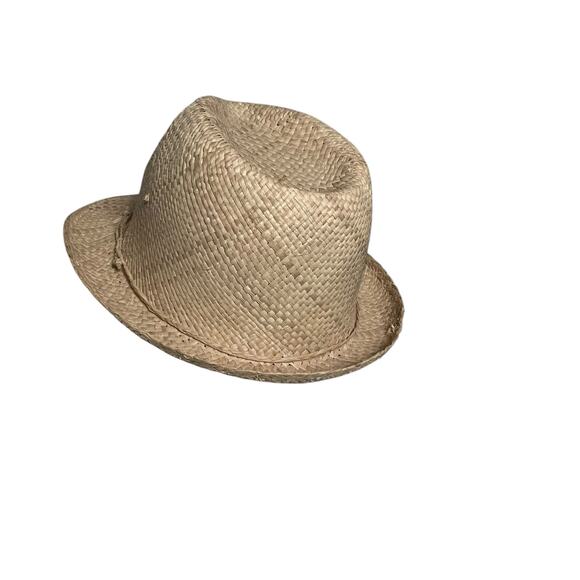 Vintage 100% Raffia Natural Straw Fedora Hat | Handmade in Madagascar - Picture 3 of 9